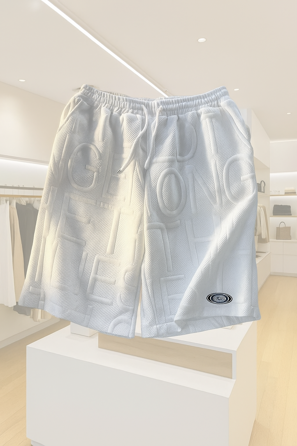 Embossed Text Streetwear Shorts (Unisex)